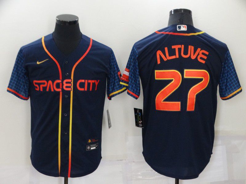 Men Houston Astros #27 Altuve Blue City Edition Game Nike 2022 MLB Jerseys->detroit tigers->MLB Jersey